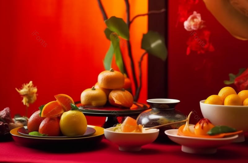 春节系列点心和水果静物柿子小吃实拍,高清,摄影图,摄影图片,图片大全,摄影图免费下载